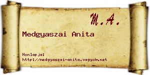 Medgyaszai Anita névjegykártya