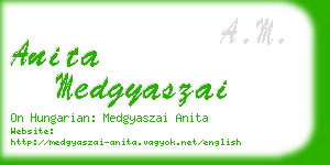 anita medgyaszai business card